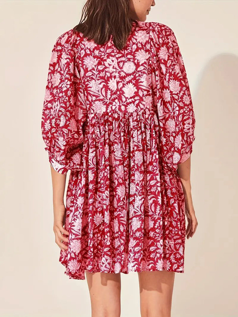 Summer Plus Size Loose Tie Dye Print Dress