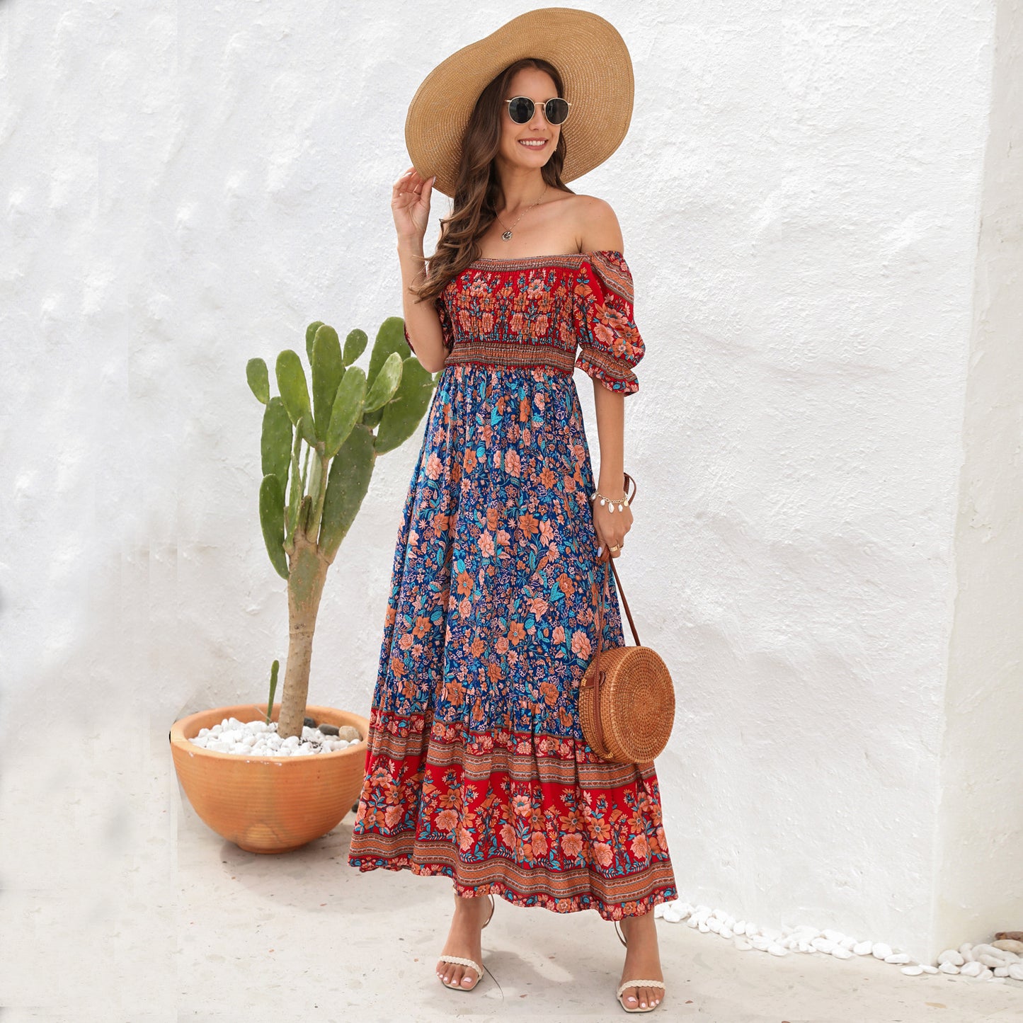 Amazon Bohemian Beach Vacation Dress