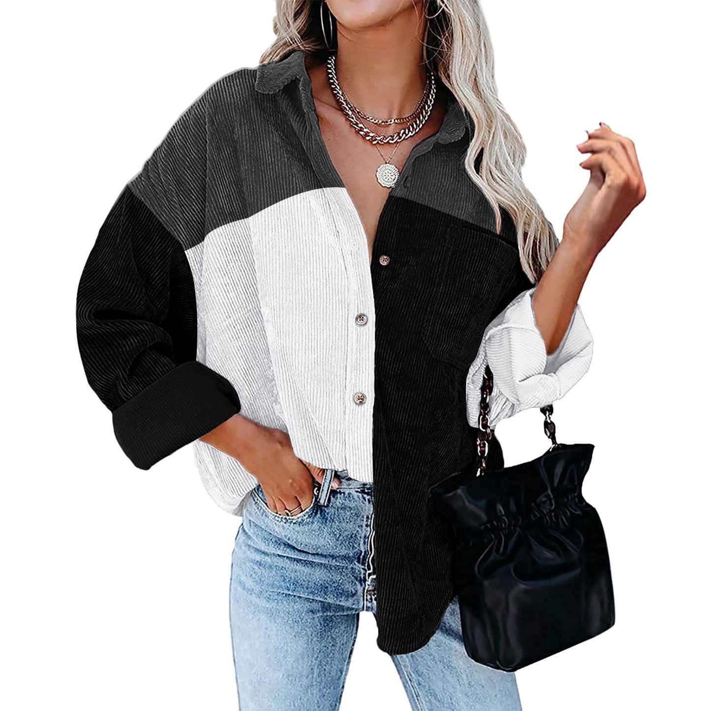 Amazon independent station hot sale 2022 autumn and winter New Europe and America cross border Foreign Trade women's long sleeved shirt shirt for women