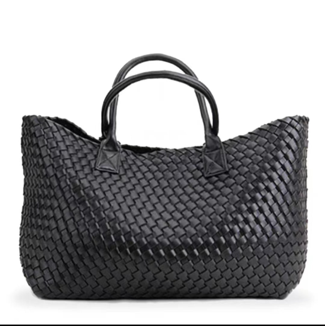 2025 New woven tote big bag fashionable high-end handbag celebrity same style trendy hand-carrying bag shoulder bag