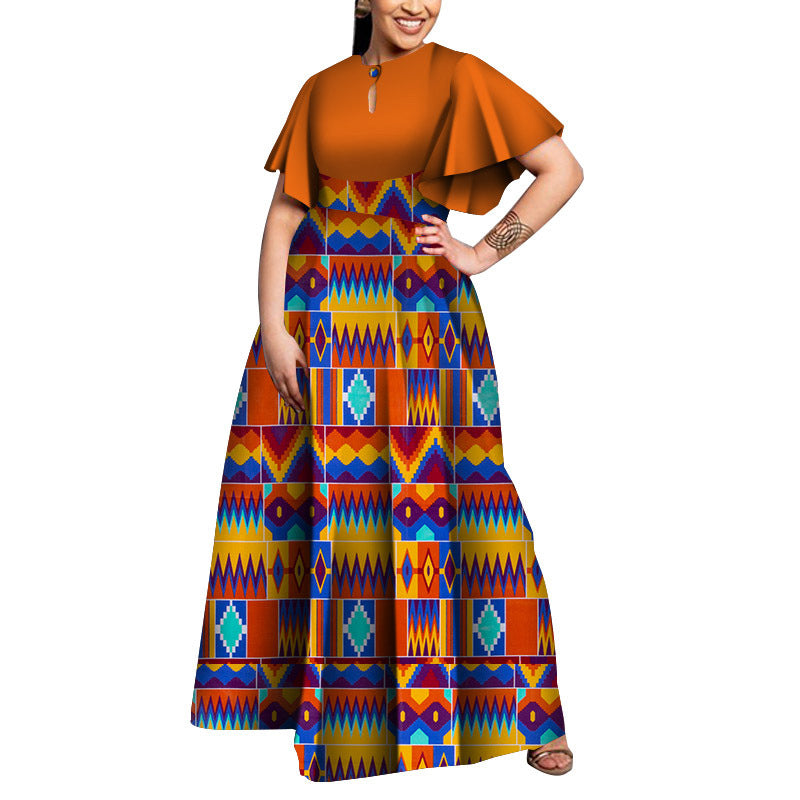 Plus size party dress African women's dress style Elegant Lady print wax clothing