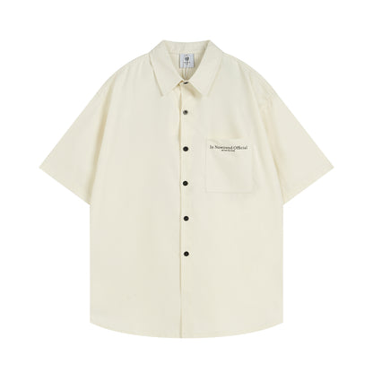 Fashion brand 2024 Summer new men and women couple simple letter print design student loose short sleeve casual shirt
