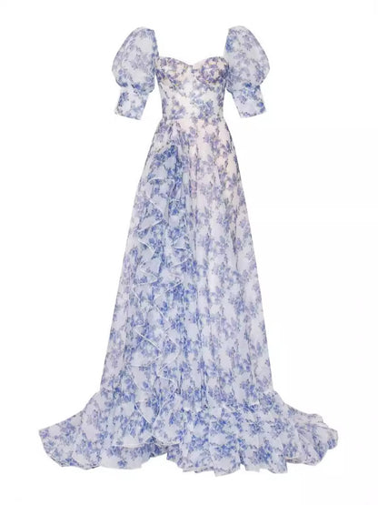 2025 cross-border new arrival off-the-shoulder European and American women's clothing fashion organza Fairy long elegant evening dress dress