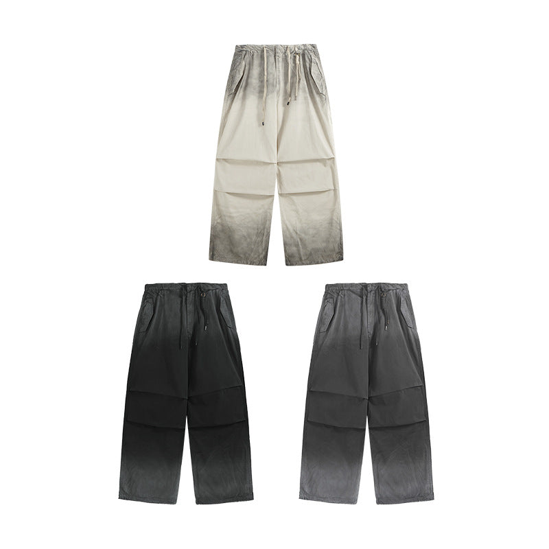 Jie Zhan men's clothing | Ready-to-wear washed wide-leg inkjet overalls 2025 Autumn New Drityfit azut dyed