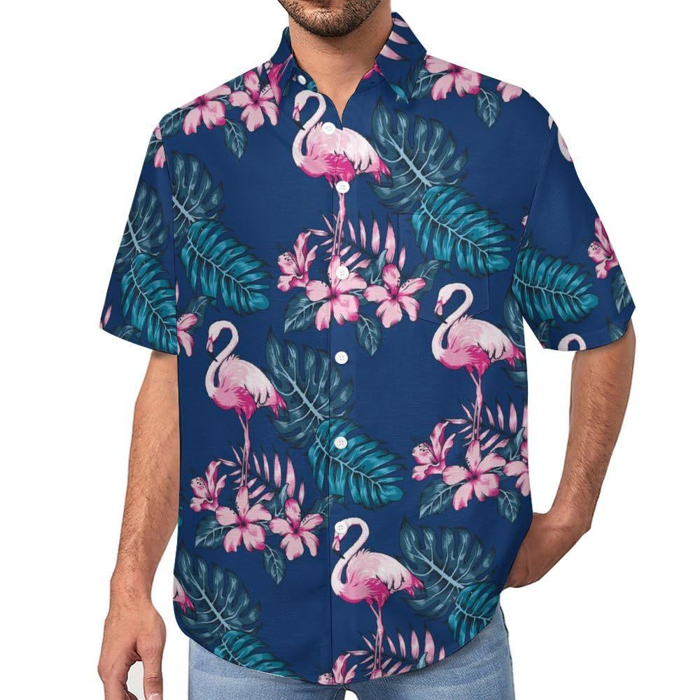 Men's Hawaiian shirt short sleeve button shirt tropical summer beach blouse casual floral Hawaiian shirt