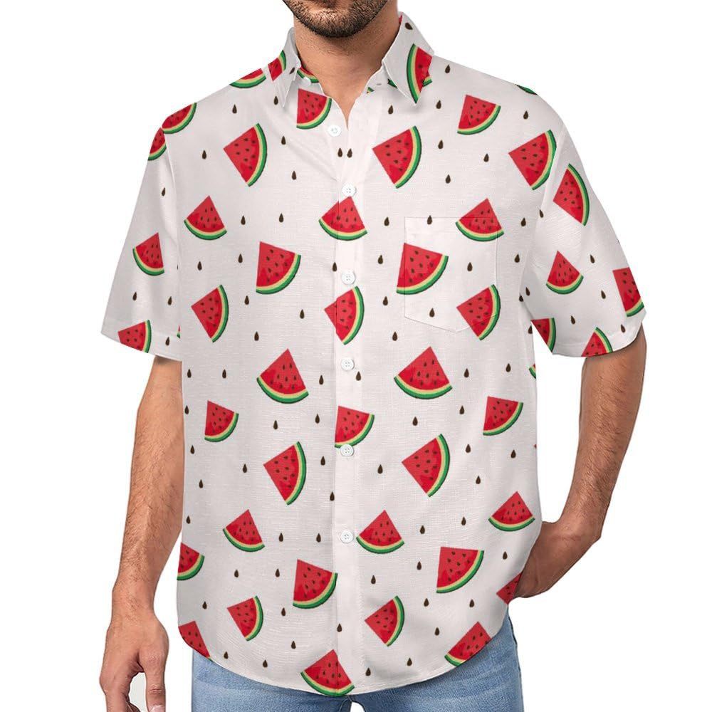 Men's Hawaiian shirt short sleeve button shirt tropical summer beach blouse casual floral Hawaiian shirt