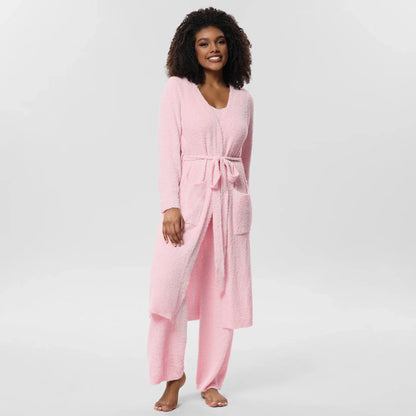 European and American plus size Pajamas women's autumn and winter Pajamas high-grade nightgown pajama pants suspender Pajamas three-piece home wear