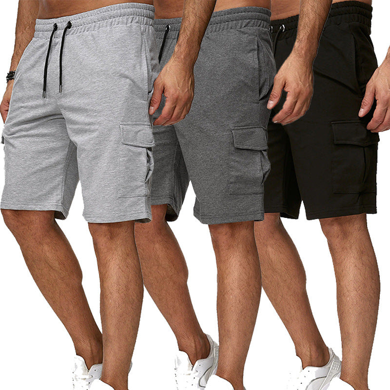 Summer cross-border plus size men's short sports multi-pocket cargo pants sweatpants shorts fitness pants casual cropped pants