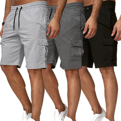 Summer cross-border plus size men's short sports multi-pocket cargo pants sweatpants shorts fitness pants casual cropped pants