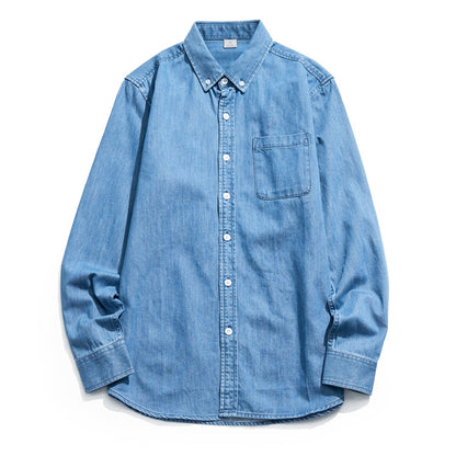 Autumn and Winter new long sleeve shirt men's denim shirt men's shirt trendy men's clothing shirt 8022