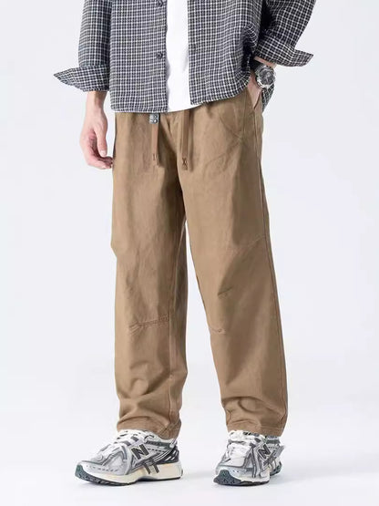 Autumn and Winter new American retro loose cargo pants men's straight plus size casual simple all-matching trousers fashion brand men's clothing