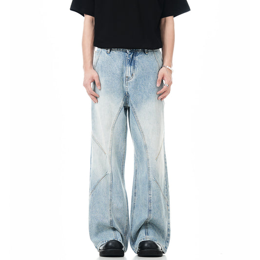 American Straight Leg Bootcut Jeans met Gedeconstrueerd Design