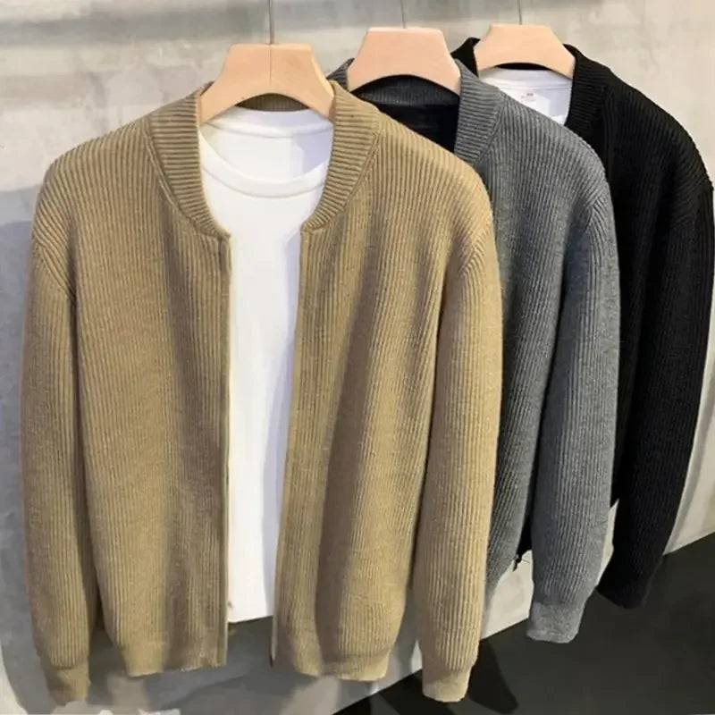 Slim-fit zipper pairs trendy sweater men's 2024 cardigan design men's Spring and Autumn Tide coat sweater Korean style