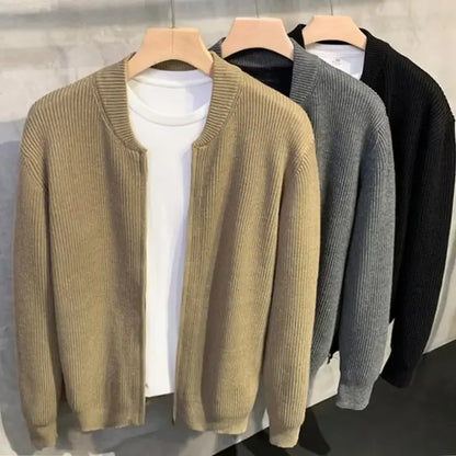 Slim-fit zipper pairs trendy sweater men's 2024 cardigan design men's Spring and Autumn Tide coat sweater Korean style
