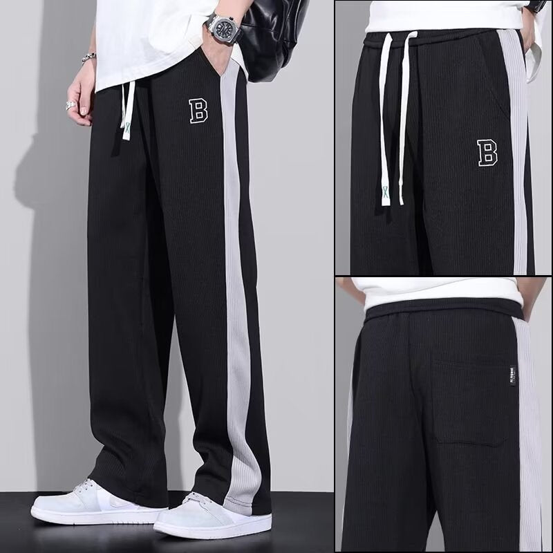 Pants men's high street fashion ins fashion brand design sense niche cropped pants straight casual trousers spring and autumn trends Korean style