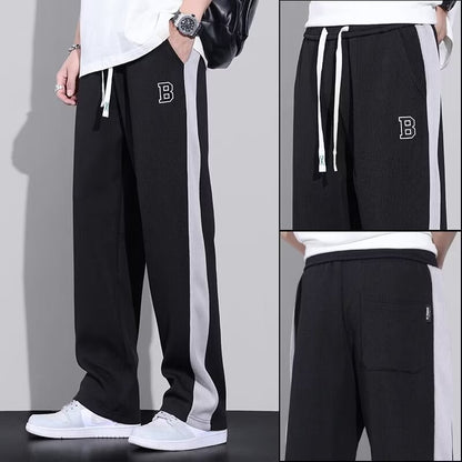 Pants men's high street fashion ins fashion brand design sense niche cropped pants straight casual trousers spring and autumn trends Korean style