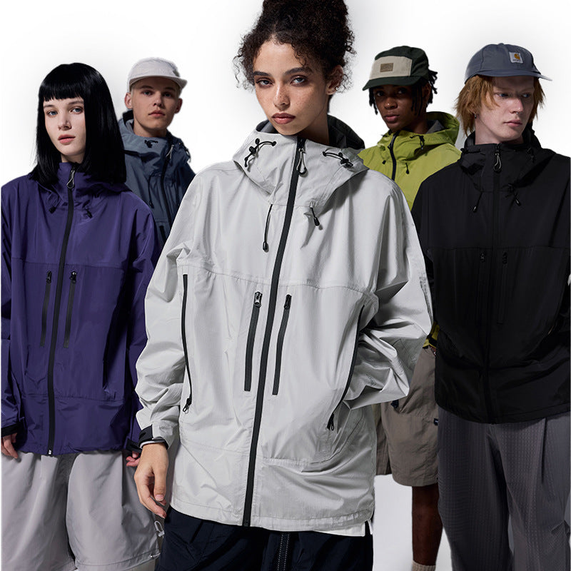 Jie Zhan men's clothing | Full-pressure glue zipper shell jacket Autumn New Teflon windproof jacket men's coat