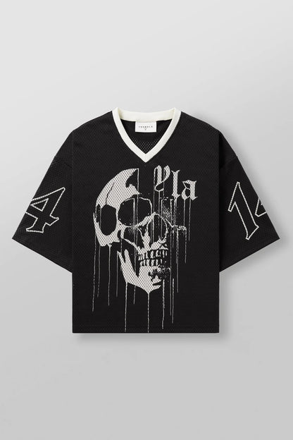 YOUNGLA American fashion brand oversized T-shirt men's exercise workout quick-drying breathable large mesh printed short-sleeved top