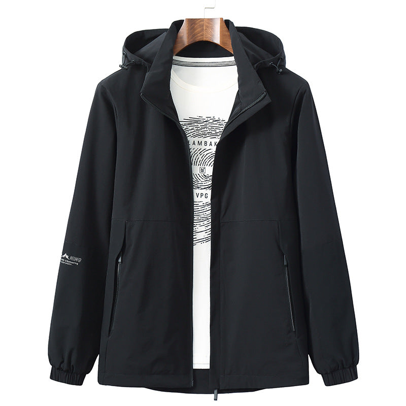 Casual colorblock jacket met ritssluiting zakken en capuchon