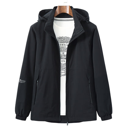 Casual colorblock jacket met ritssluiting zakken en capuchon