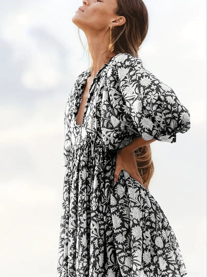 Summer Plus Size Loose Tie Dye Print Dress