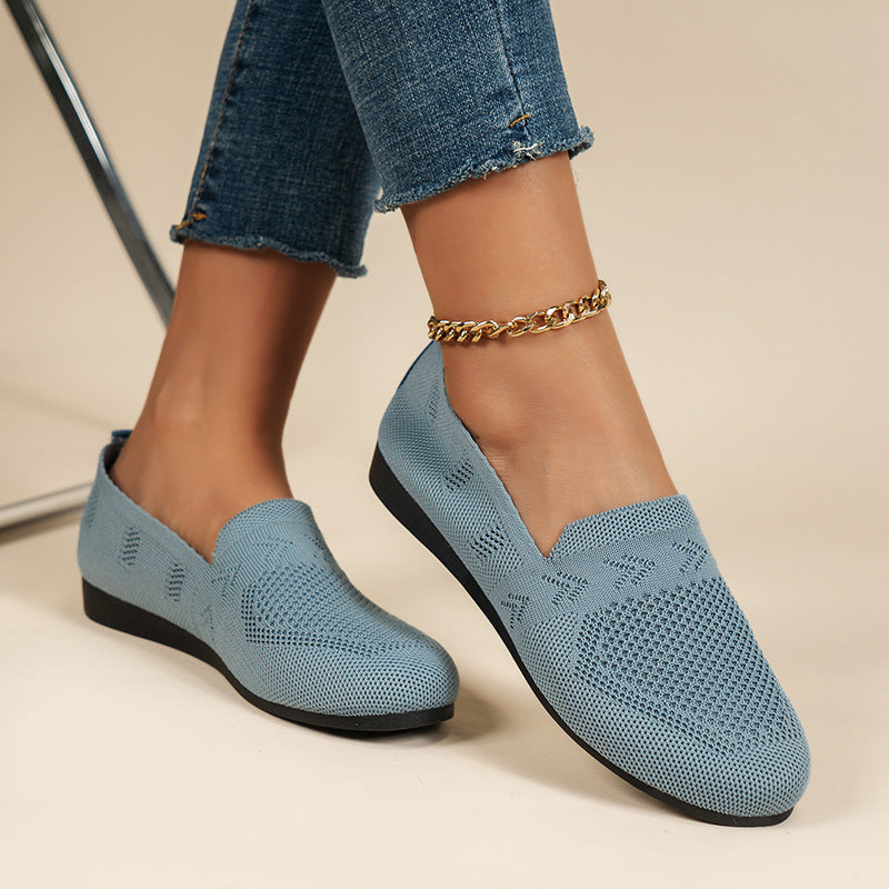 Independent station 2025 Spring and Autumn new European and American Foreign trade plus size round toe flat shoes women's low-cut sports casual shoes