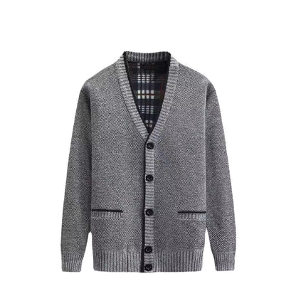 Men's Velvet Sweater Cardigan V Neck