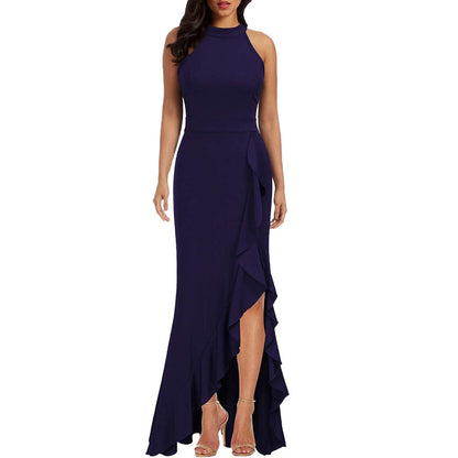 Spring/summer 2022 European and American Foreign Trade women's clothing eBay AliExpress wish maxi dress split ruffled evening dress dress