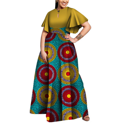 Plus size party dress African women's dress style Elegant Lady print wax clothing
