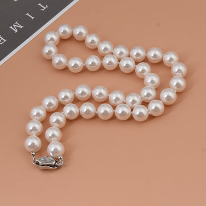 Film and Television same style 925 Yuanbao knot pearl necklace knotted clavicle chain French gray pearl chain offline store hot selling product