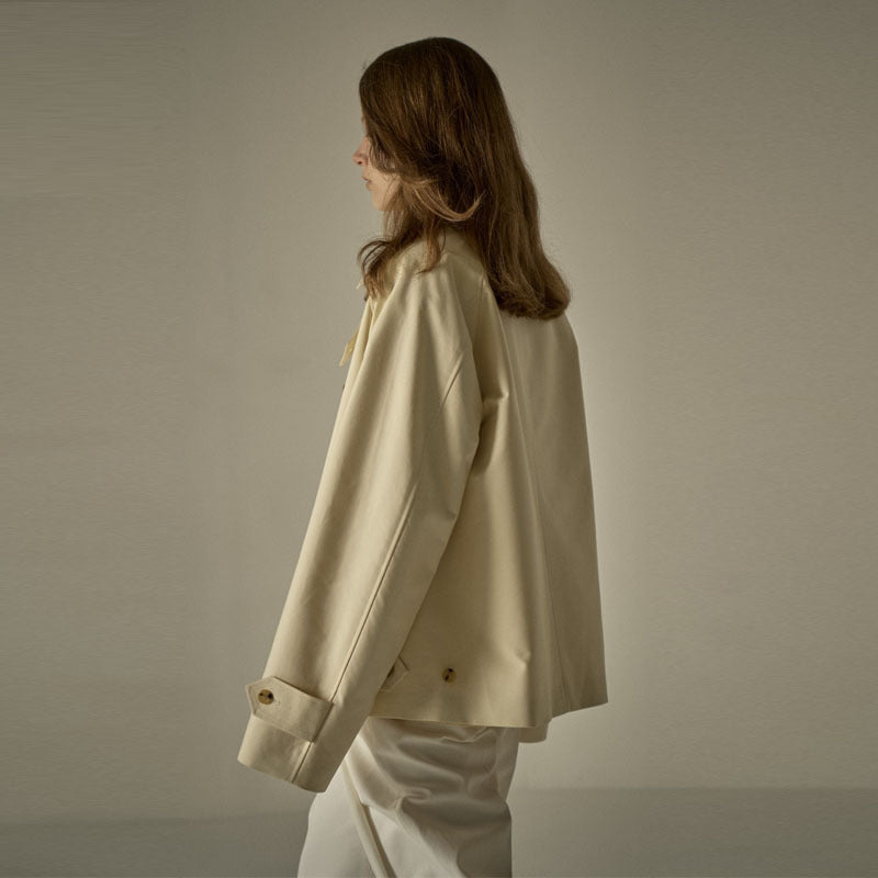 FACA * E PATTE * N short jacket women 2025 Spring and Autumn New loose trench coat beige special-interest design