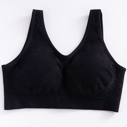 Factory Direct supply cross-border hot plus size bright silk vest body shaping wireless bra female big chest seamless