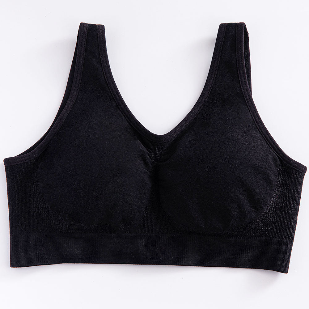 Factory Direct supply cross-border hot plus size bright silk vest body shaping wireless bra female big chest seamless