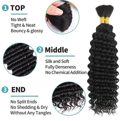 Human Hair 2 pcs Bulk Waterwave
