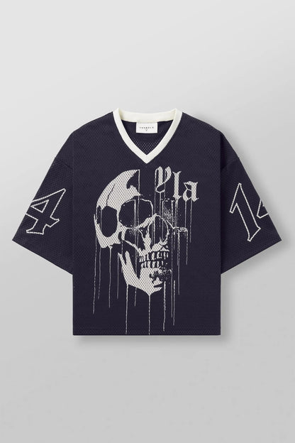 YOUNGLA American fashion brand oversized T-shirt men's exercise workout quick-drying breathable large mesh printed short-sleeved top
