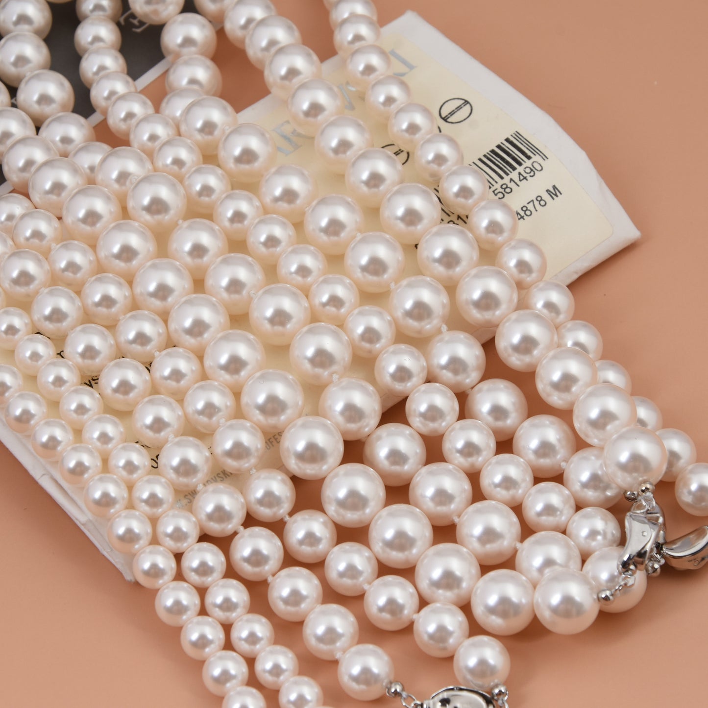 Film and Television same style 925 Yuanbao knot pearl necklace knotted clavicle chain French gray pearl chain offline store hot selling product