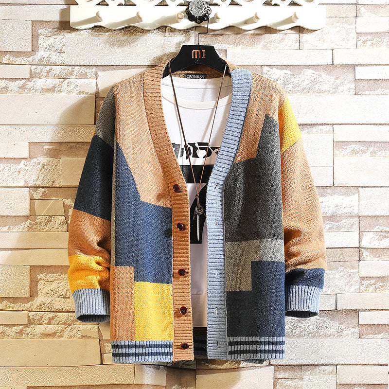Polyester Cardigan Sweater Men