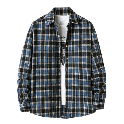 2025 Europe and America cross border Autumn New American flannel plaid shirt men's style coat shirt