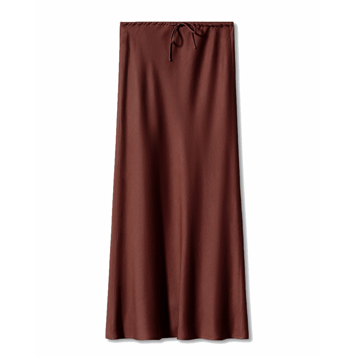 2024 Amazon high quality satin maxi dress high waist drawstring lace up solid skirt women cross-border women's clothing in stock