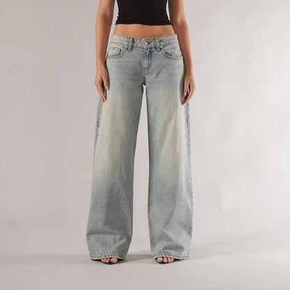 ⑦ J8712026 new cross-border generation women's autumn jeans pocket design fashion loose casual