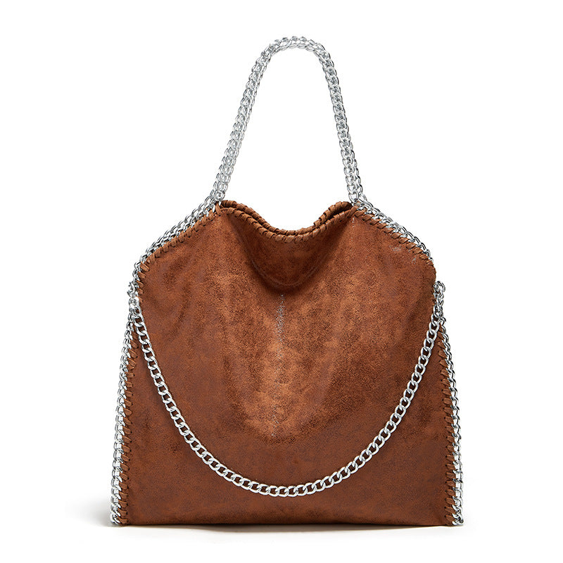 Women's bag new chain bag European and American fashion brand S handbag simple folding women's bag M shoulder bag casual satchel
