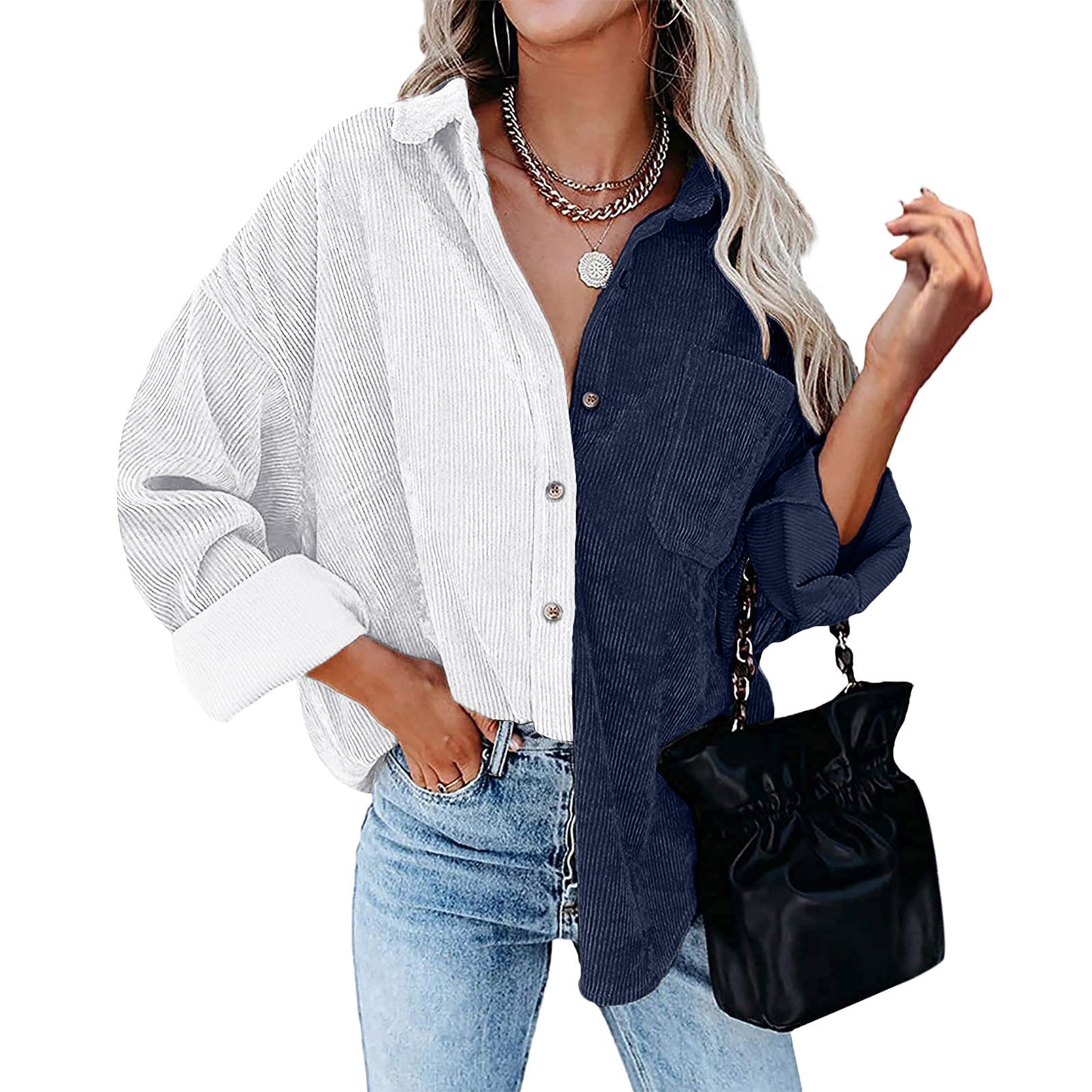 Amazon independent station hot sale 2022 autumn and winter New Europe and America cross border Foreign Trade women's long sleeved shirt shirt for women