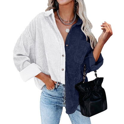 Amazon independent station hot sale 2022 autumn and winter New Europe and America cross border Foreign Trade women's long sleeved shirt shirt for women
