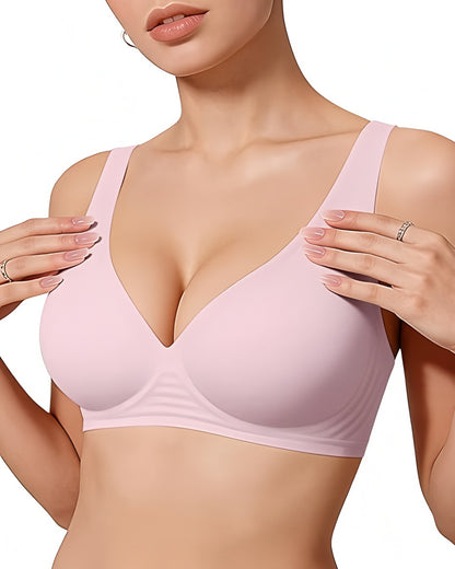 OEAK women's deep V bra wireless comfortable bra support wireless bra T-shirt gathering bra