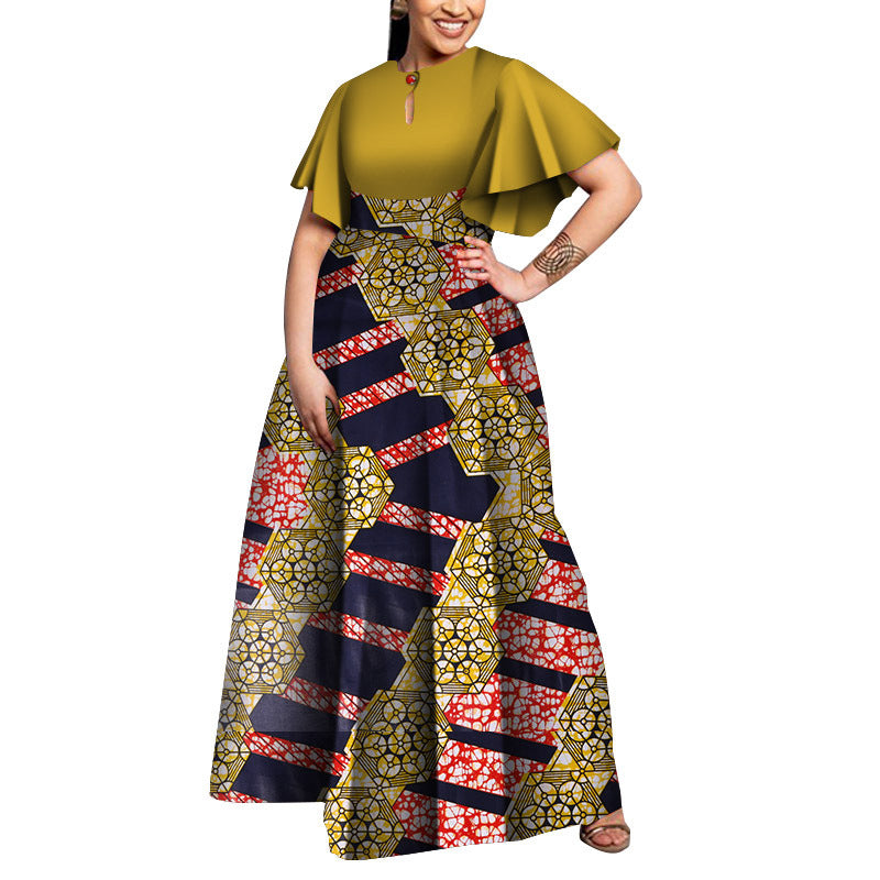 Plus size party dress African women's dress style Elegant Lady print wax clothing