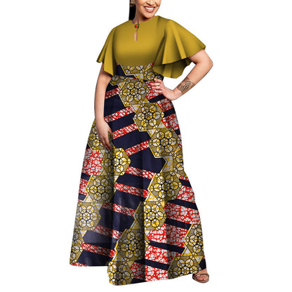 Plus size party dress African women's dress style Elegant Lady print wax clothing