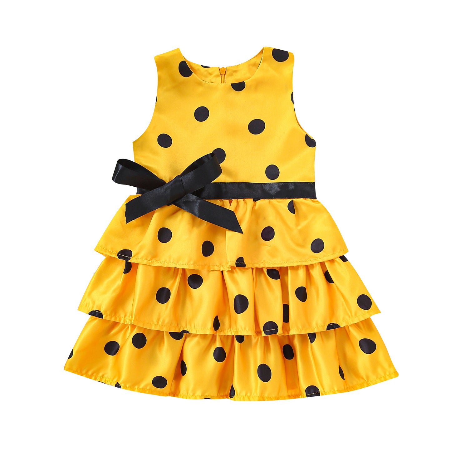 Girls Spring And Autumn Models 2022 New European And American Explosion Models In The Big Children's Personality Long-sleeved Polka Dot Print Cute Dress