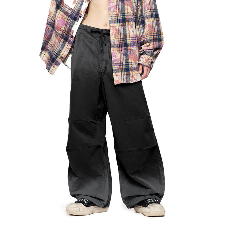 Jie Zhan men's clothing | Ready-to-wear washed wide-leg inkjet overalls 2025 Autumn New Drityfit azut dyed