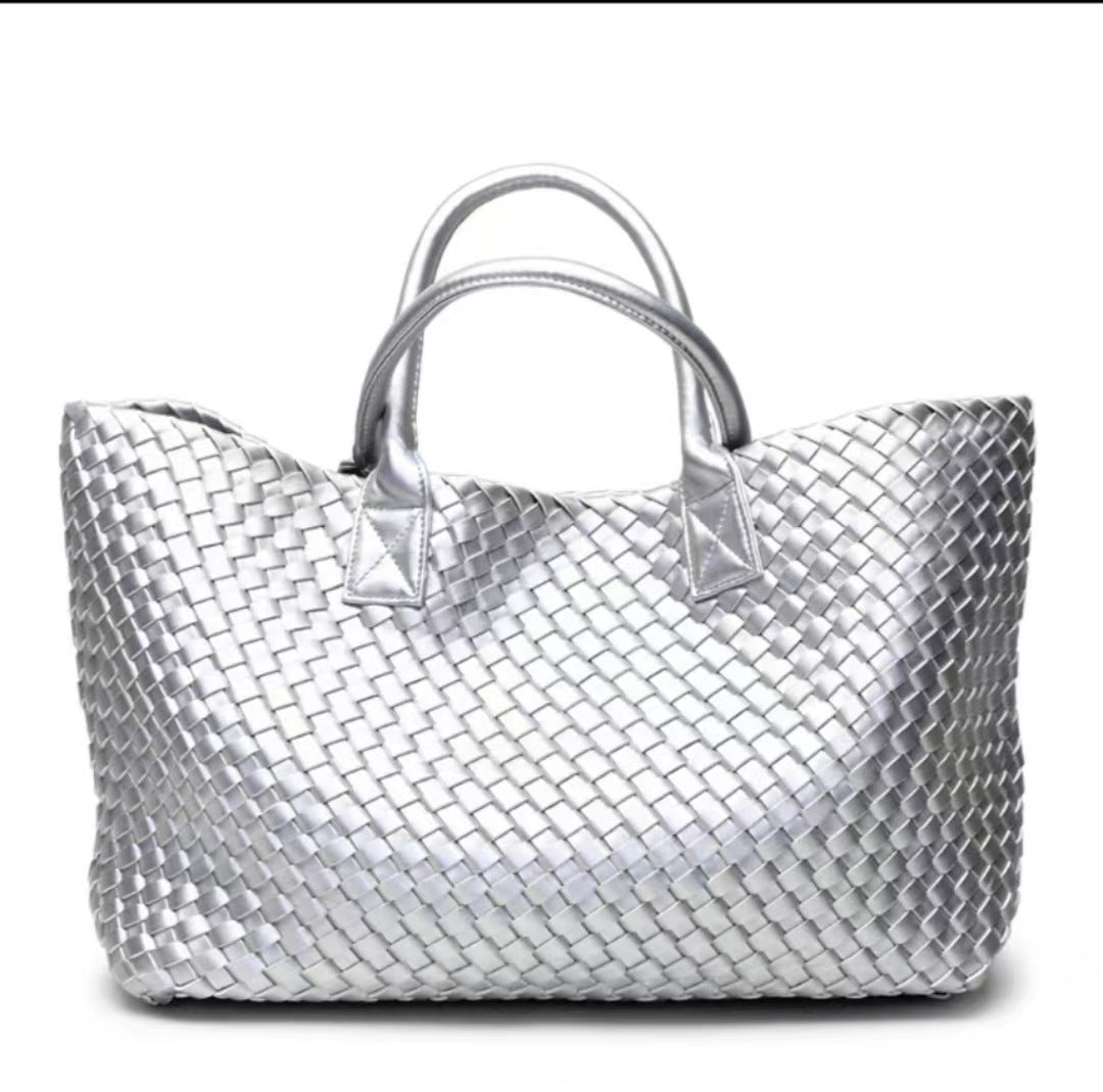 2025 New woven tote big bag fashionable high-end handbag celebrity same style trendy hand-carrying bag shoulder bag