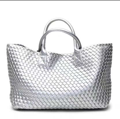 2025 New woven tote big bag fashionable high-end handbag celebrity same style trendy hand-carrying bag shoulder bag